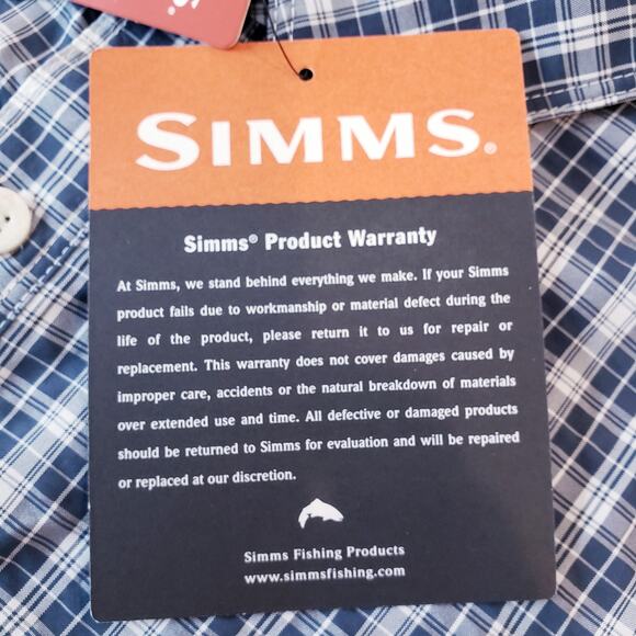 NWT SIMMS Morada Long Sleeve Shirt Dark Moon Plaid Men's Size 3XL Lightweight - Picture 4 of 11